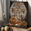 Cross symbol, Stunning angel wings, Lion, Let your faith be bigger than your fear - Jesus Portrait Canvas Prints, Home Decor Wall Art
