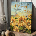 Sunflower field, Hummingbird, Beautiful sky, Give me Jesus - Jesus Portrait Canvas Prints, Christian Wall Art