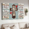 Lovely cardinal, Music sheet, Wooden cross, This is amazing grace - Jesus Landscape Canvas Prints, Home Decor Wall Art