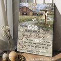 Countryside painting, Green meadow, May the God fill you with all joy and peace - Jesus Portrait Canvas Prints, Christian Wall Art