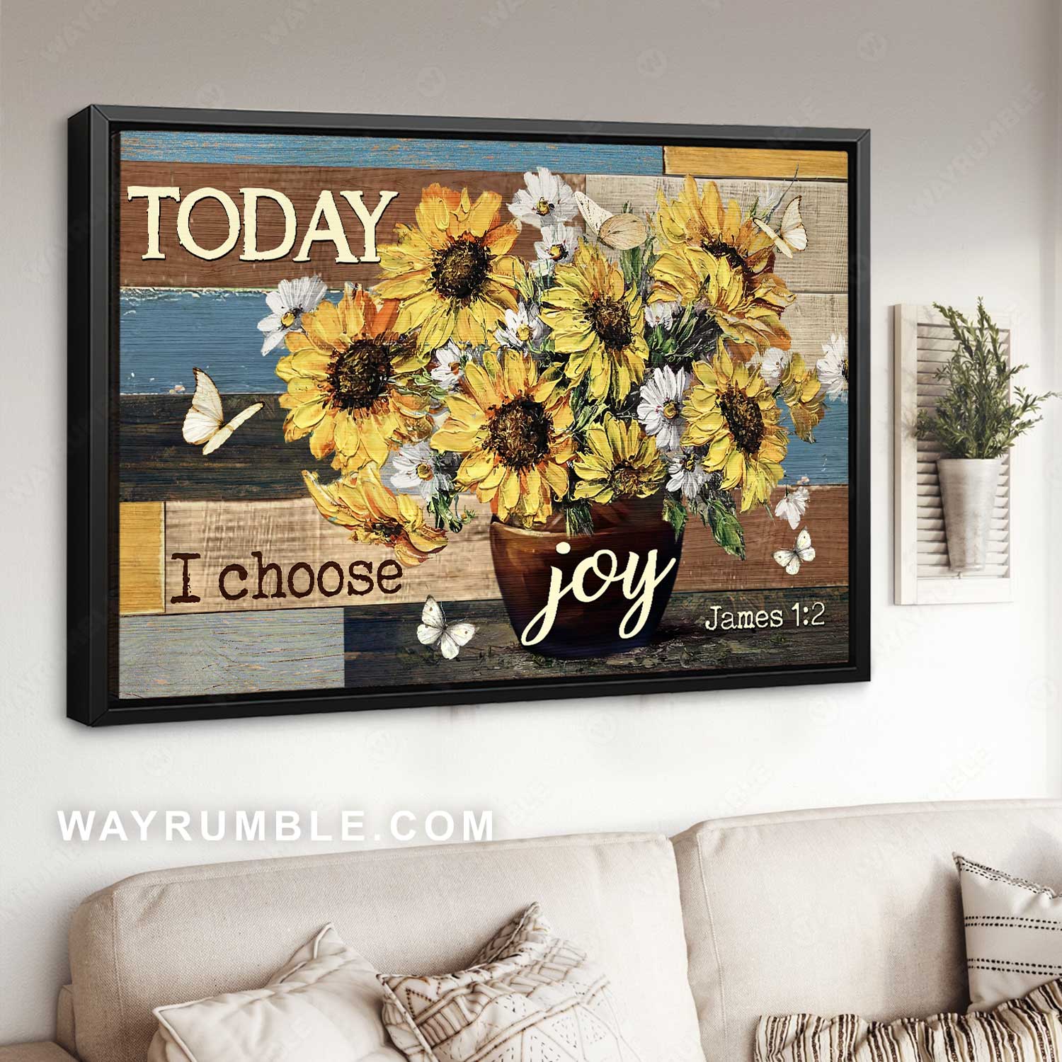 Beautiful painting, Watercolor daisy, Stunning butterfly, Today I choose joy - Jesus Landscape Canvas Prints, Home Decor Wall Art