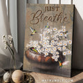 Baby daisy flower, Stunning hummingbird, Home Decor, Just breathe - Jesus Portrait Canvas Prints, Home Decor Wall Art