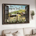 Wooden cross, Daisy field, Green hill, Then sings my soul - Jesus Landscape Canvas Prints, Christian Wall Art
