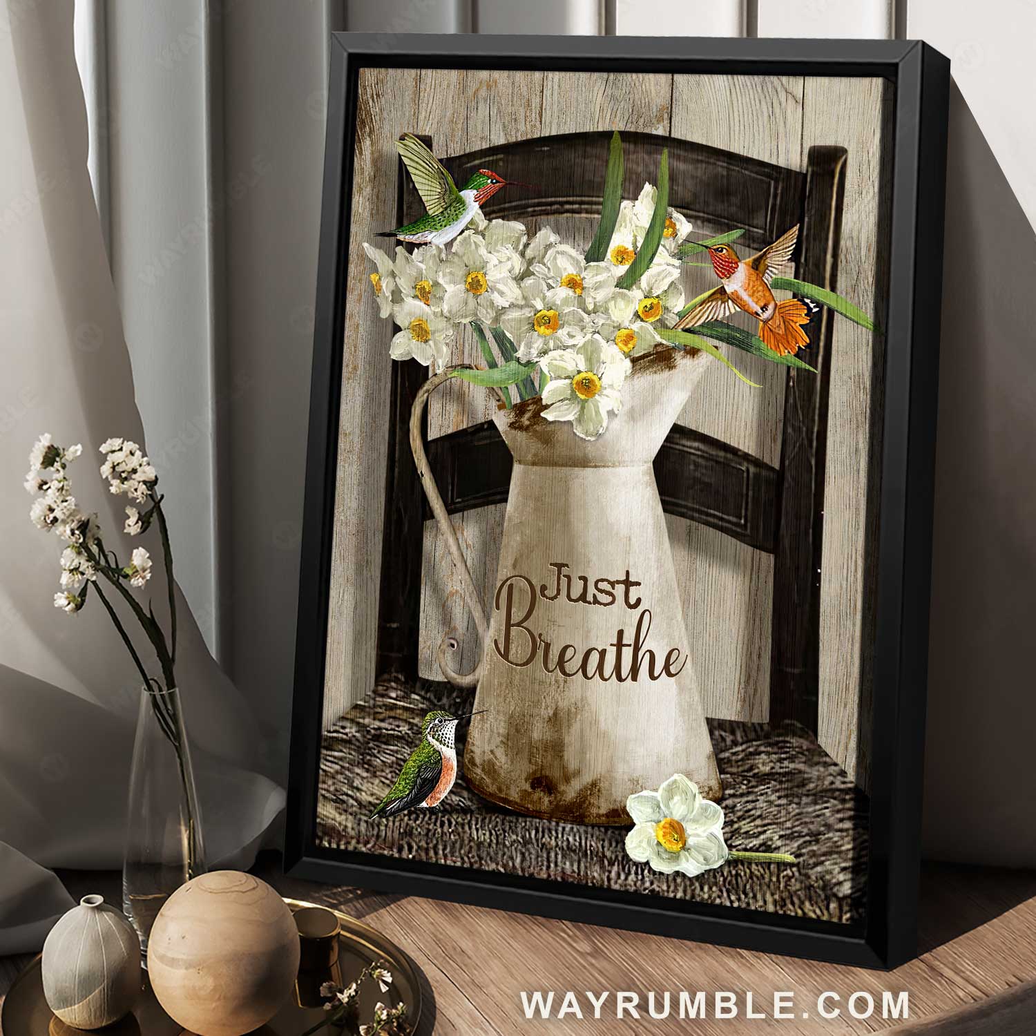 Watercolor daffodils, Colorful hummingbird, Still life drawing, Just breathe - Jesus Portrait Canvas Prints, Home Decor Wall Art