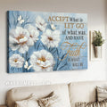 Watercolor garden, White flower field, Butterfly, Accept what is let go - Jesus Landscape Canvas Prints, Home Decor Wall Art