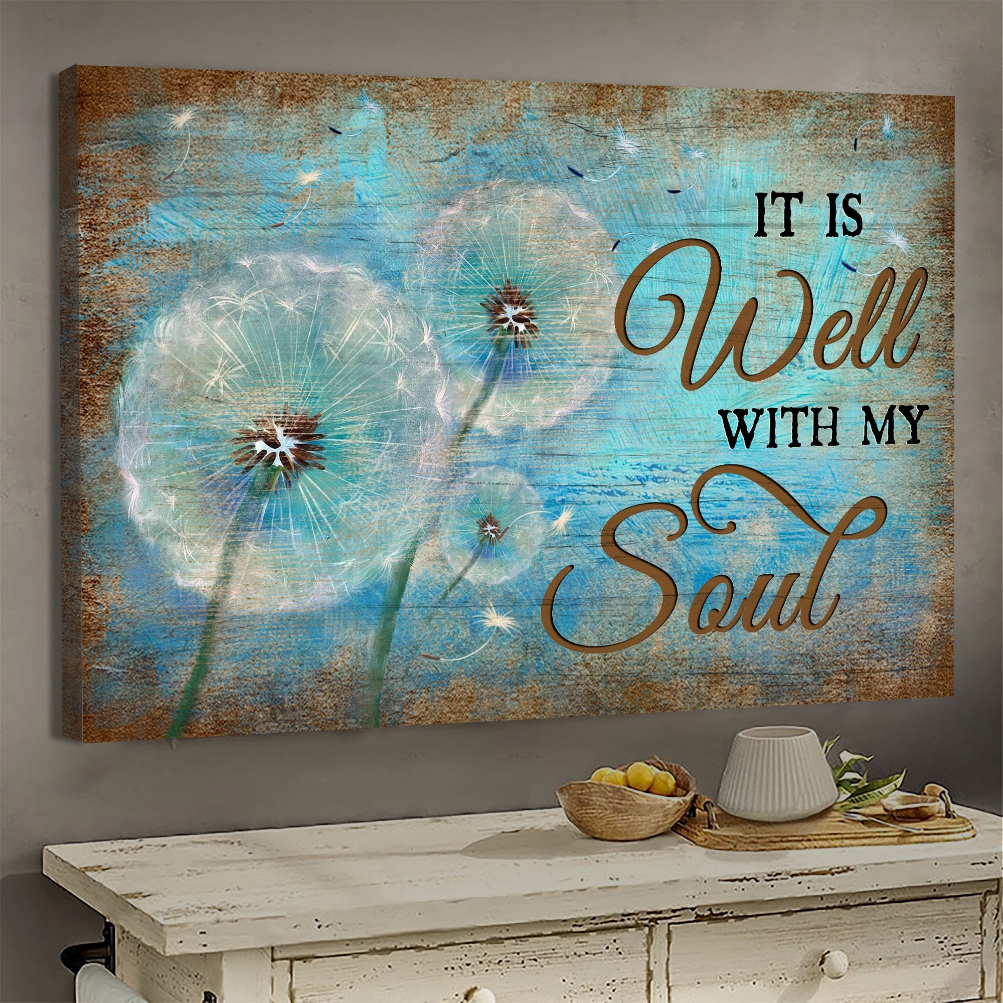 Dandelion, It is well with my soul - Jesus Landscape Canvas Prints, Wall Art