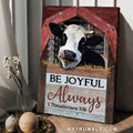 Cow painting, Cow Barn, Be joyful always - Jesus Portrait Canvas Prints, Christian Wall Art