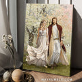 Walking with Jesus, Baby flower forest, Pretty girl artwork - Jesus Portrait Canvas Prints, Home Decor Wall Art