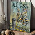 Beautiful butterfly, Yellow daisy, Just breathe - Jesus Portrait Canvas Prints, Christian Wall Art