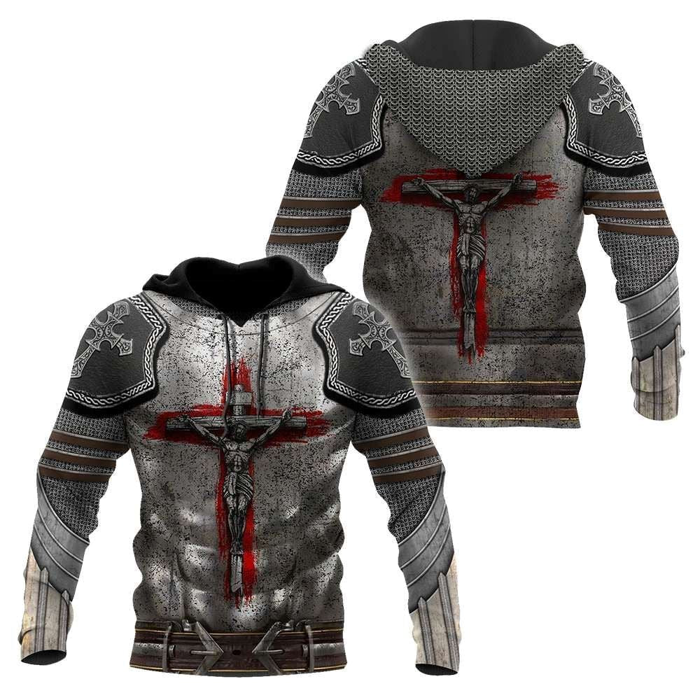 Knight Armor Of God 3D Hoodie For Man And Women, Jesus Printed 3D Hoodie