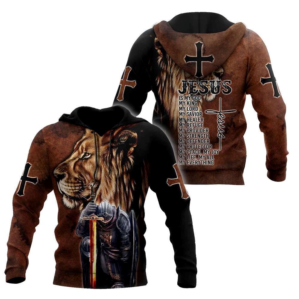 Knight Of God Christian Jesus Is God 3D Hoodie For Man And Women, Jesus Printed 3D Hoodie