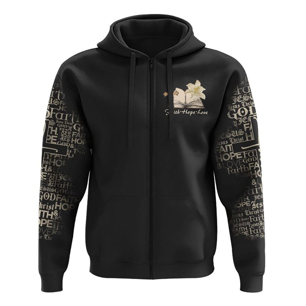 Lily Flower And Cross Book All Over Print 3D Hoodie, Christian Hoodie, Christian Sweatshirt, Bible Verse Shirt
