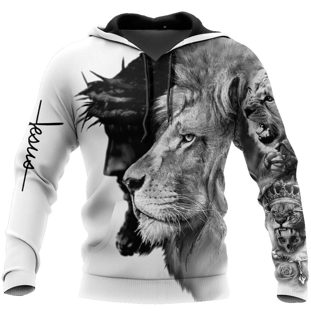 Lion God Gothic Vibe God 3D Hoodie For Man And Women, Jesus Printed 3D Hoodie