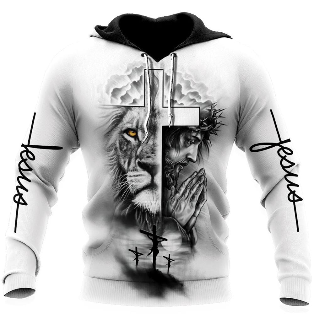 Lion God Tattoo Vibe God 3D Hoodie For Man And Women, Jesus Printed 3D Hoodie