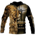 Lion Jesus Is My Savior God 3D Hoodie For Man And Women, Jesus Printed 3D Hoodie
