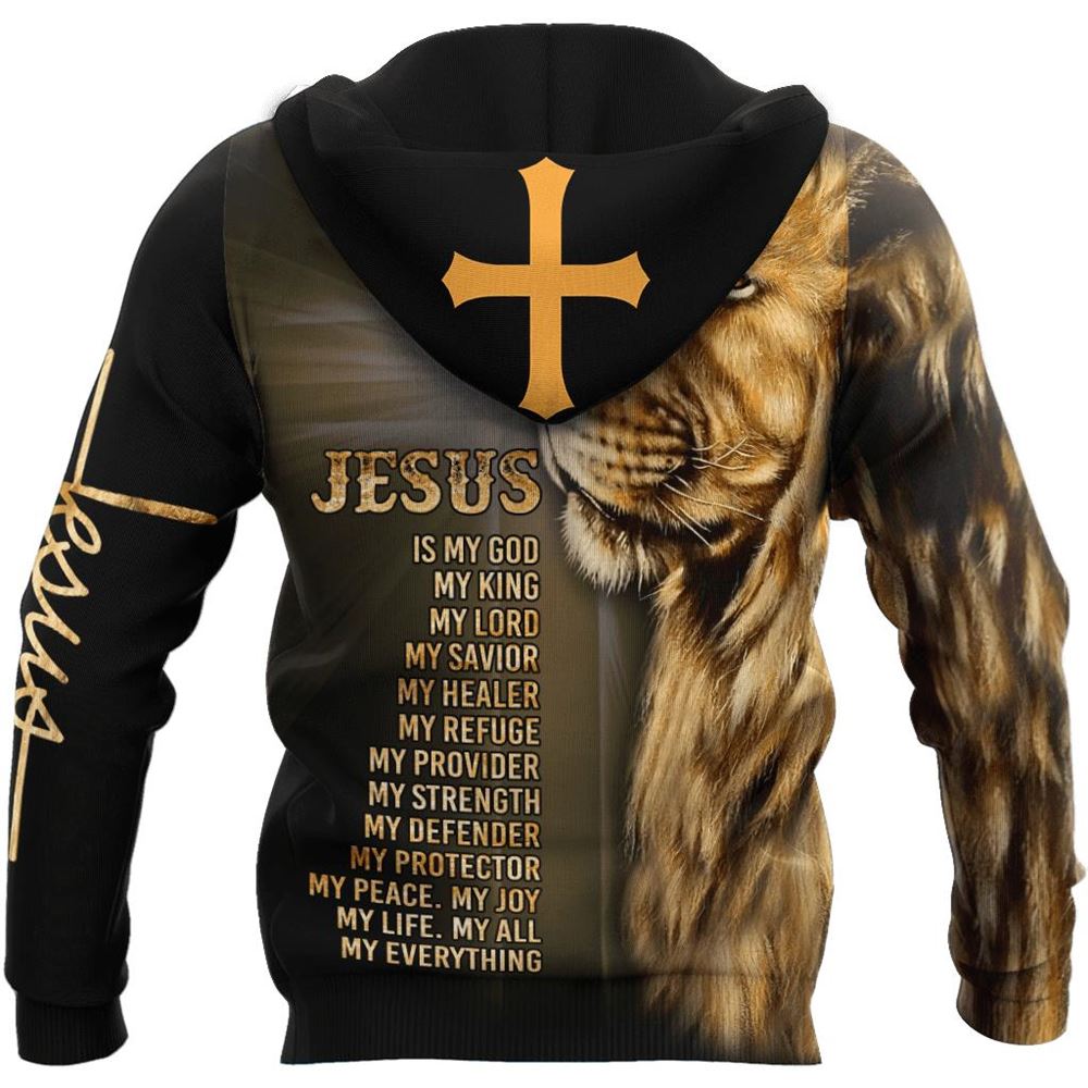 Lion Jesus Is My Savior God 3D Hoodie For Man And Women, Jesus Printed 3D Hoodie