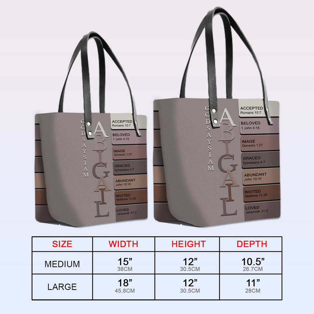 Uncover the sacred meaning of your name - Personalized Leather TOTE Bag Luxury – Free Clutch Purse Gift | CHRISTIANARTBAG