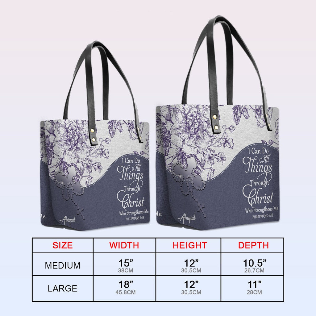 Personalized Leather TOTE Bag Luxury Set with Bible Verses – Christian Gift for Women | CHRISTIANARTBAG