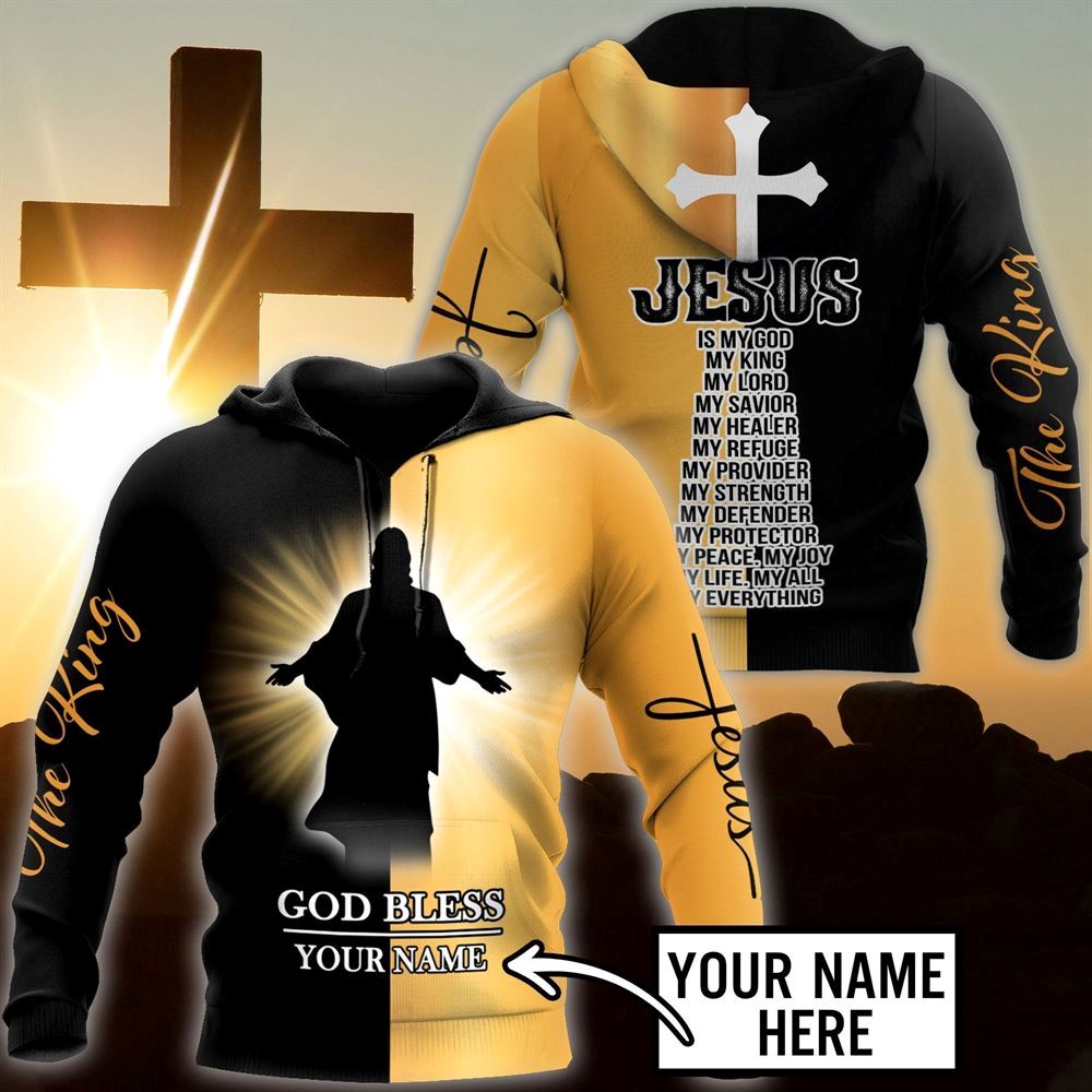 Personalized God Bless Jesus Is My God 3D Hoodie For Man And Women, Jesus Printed 3D Hoodie