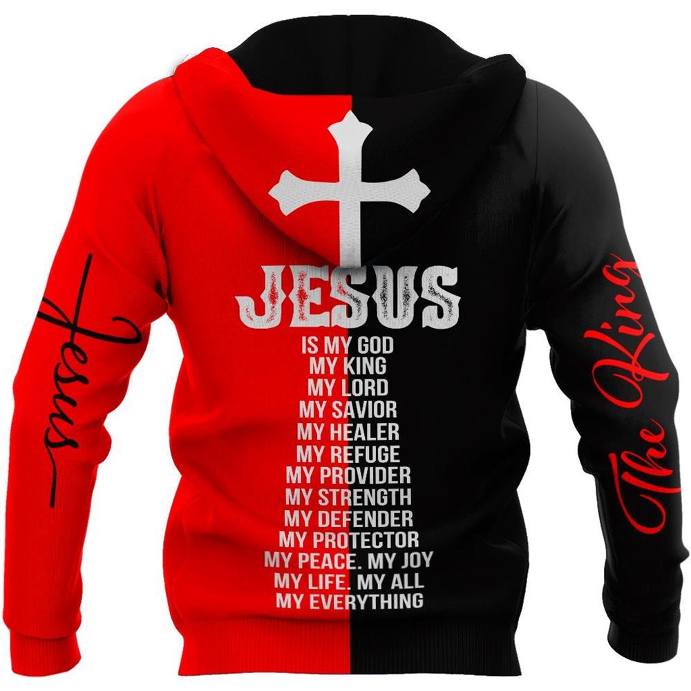 Personalized God Bless Jesus Is My King God 3D Hoodie For Man And Women, Jesus Printed 3D Hoodie