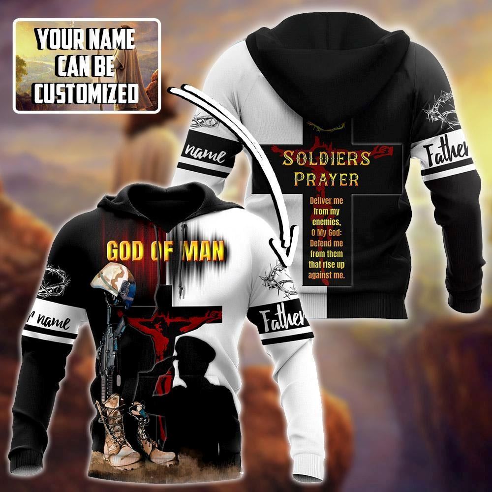 Personalized God Of Man Soldiers Prayer Deliver Me From My Enemies God 3D Hoodie For Man And Women, Jesus Printed 3D Hoodie