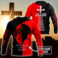 Personalized Lion Red And Jesus Is The King God 3D Hoodie For Man And Women, Jesus Printed 3D Hoodie