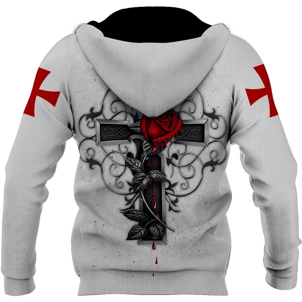 Printed With Crosses And Roses God 3D Hoodie For Man And Women, Jesus Printed 3D Hoodie