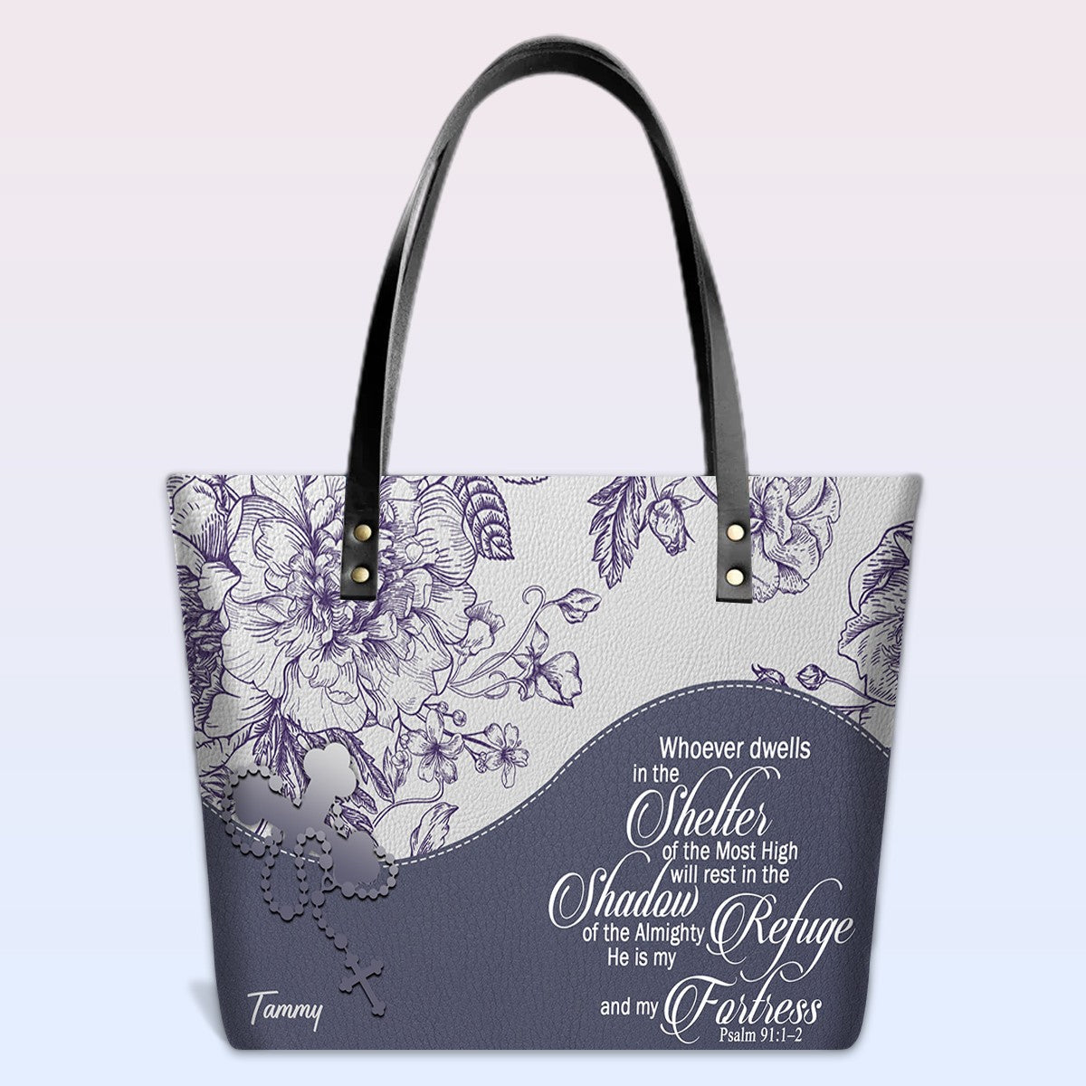 Personalized Christian Red Leather Tote Bag Luxury with Bible Verses – Custom Name & Color Handbag by CHRISTIANARTBAG