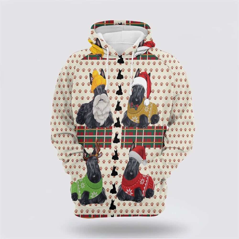 Scottish Terrier Christmas All Over Print 3D Hoodie For Men & Women, Christmas Dog Hoodie, Christmas Hoodie Cute, Christmas Gift