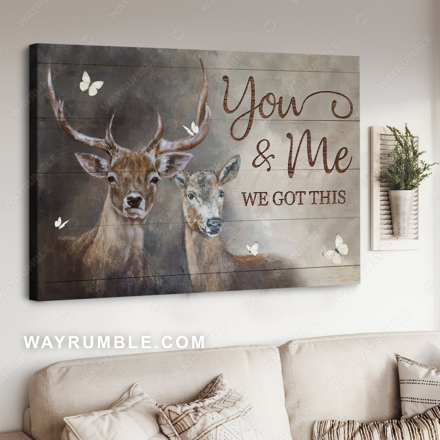 Couple deers, You and Me - We Got This Landscape Canvas Prints, Wall Art