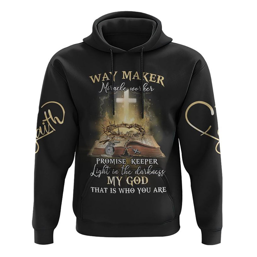 Way Maker Miracle Worker Bible All Over Print 3D Hoodie, Christian Hoodie, Christian Sweatshirt, Bible Verse Shirt