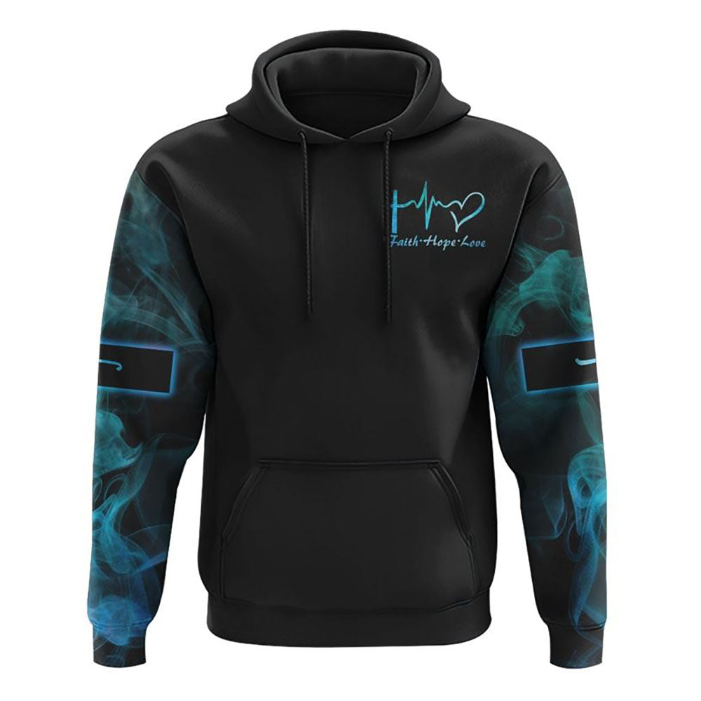 Way Maker Miracle Worker Blue Lion Cross All Over Print 3D Hoodie, Christian Hoodie, Christian Sweatshirt, Bible Verse Shirt