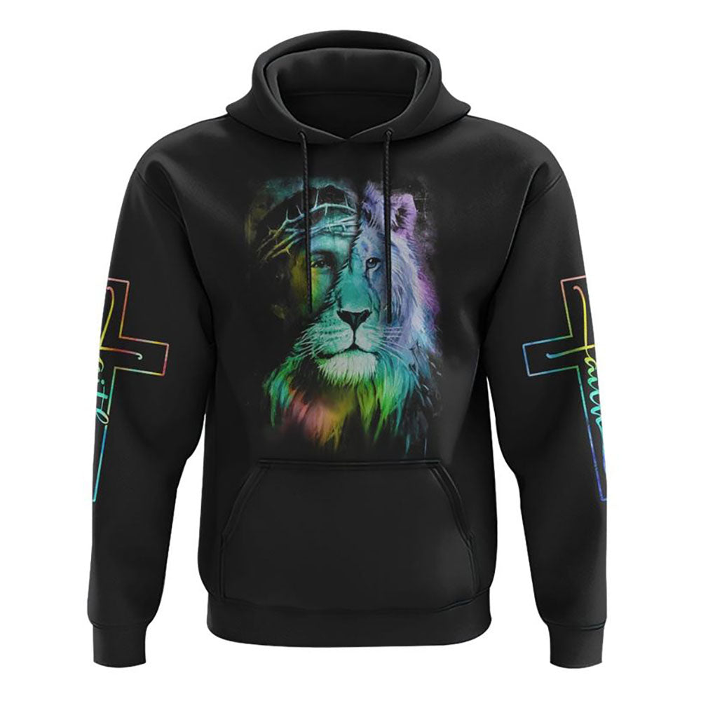 Way Maker Miracle Worker Colorful Lion Jesus All Over Print 3D Hoodie, Christian Hoodie, Christian Sweatshirt, Bible Verse Shirt