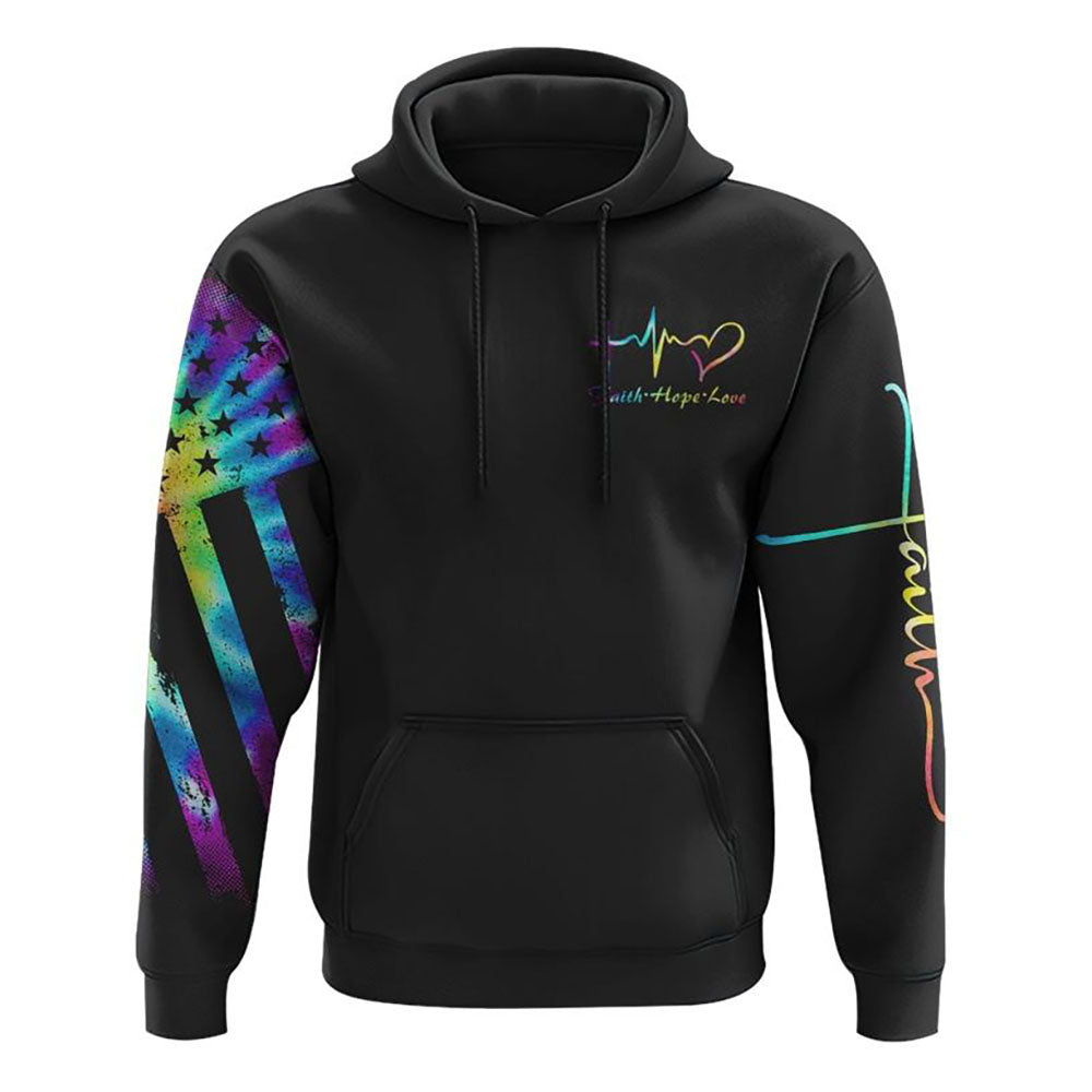 Way Maker Miracle Worker Cross Wings Tie Dye All Over Print 3D Hoodie, Christian Hoodie, Christian Sweatshirt, Bible Verse Shirt