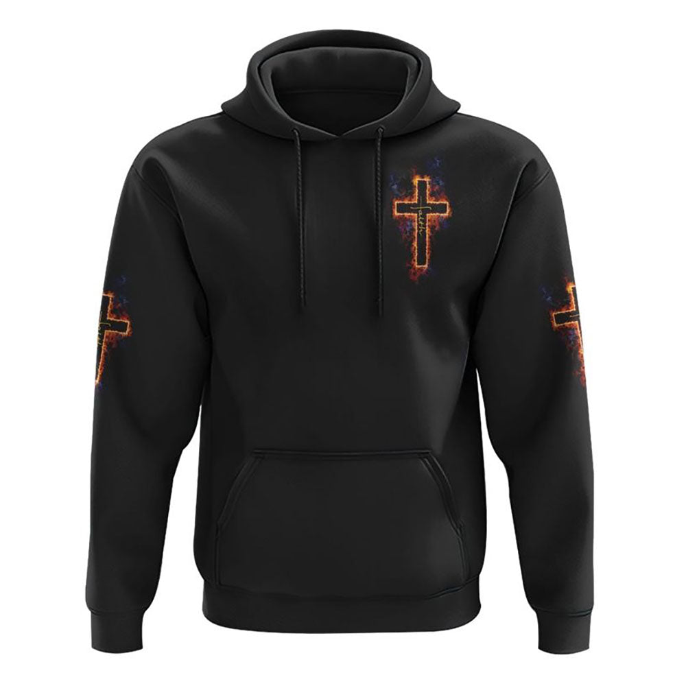 Way Maker Miracle Worker Fire Cross All Over Print 3D Hoodie, Christian Hoodie, Christian Sweatshirt, Bible Verse Shirt