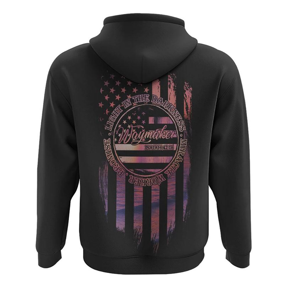 Way Maker Miracle Worker Flag Beach All Over Print 3D Hoodie, Christian Hoodie, Christian Sweatshirt, Bible Verse Shirt