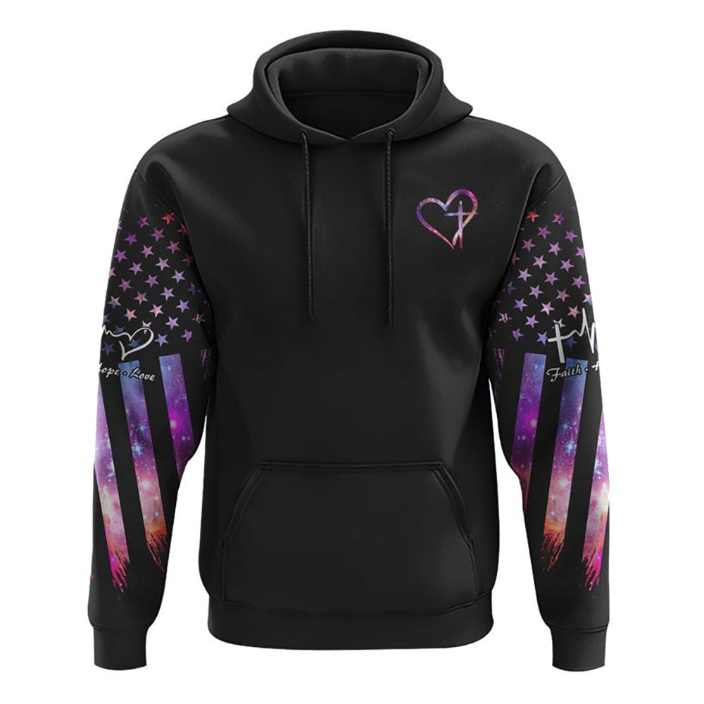 Way Maker Miracle Worker Galaxy Wings Cross All Over Print 3D Hoodie, Christian Hoodie, Christian Sweatshirt, Bible Verse Shirt