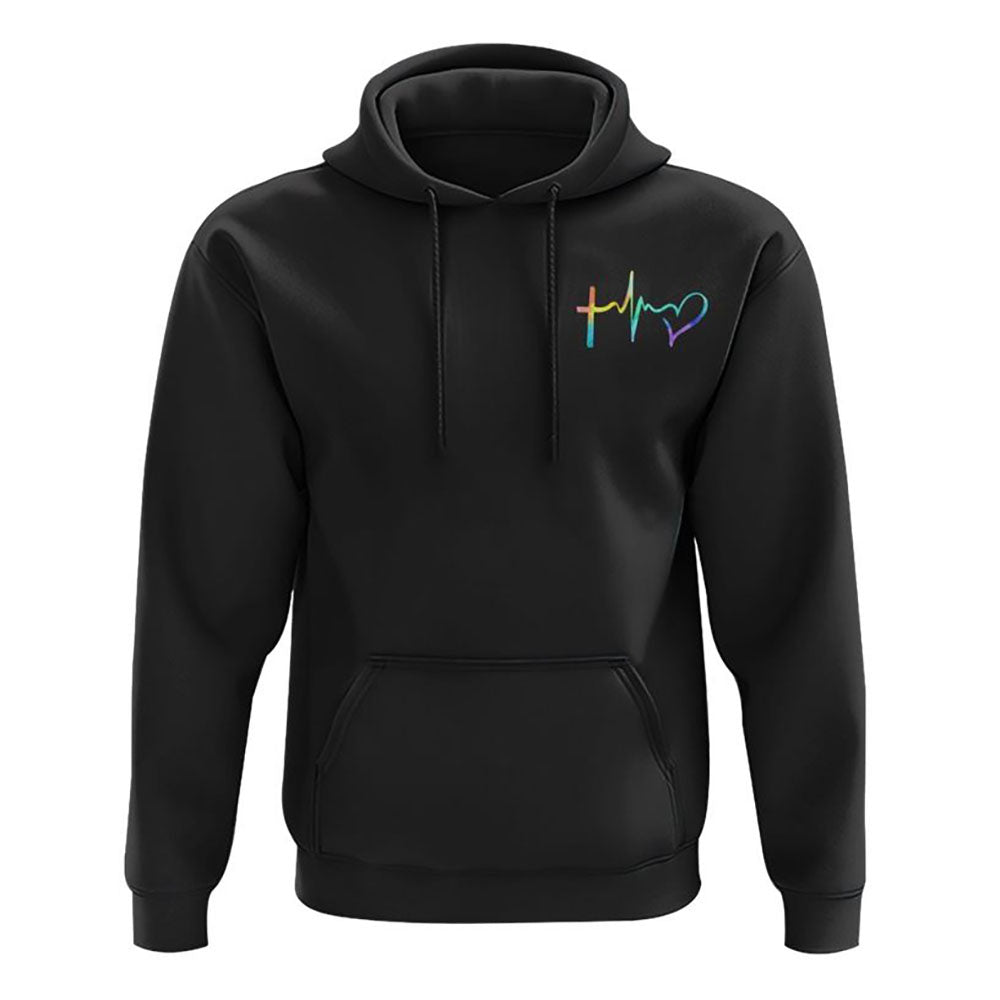 Way Maker Miracle Worker Half Cross Colorful Watercolor All Over Print 3D Hoodie, Christian Hoodie, Christian Sweatshirt, Bible Verse Shirt