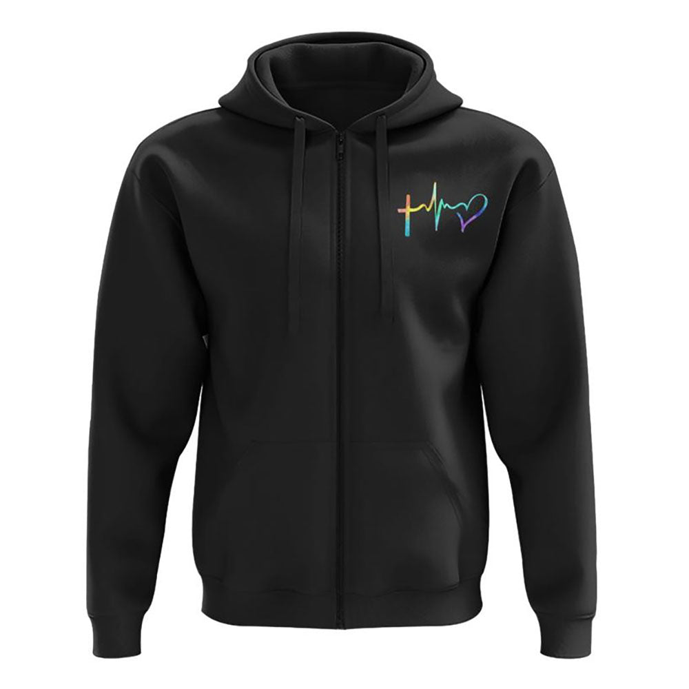 Way Maker Miracle Worker Half Cross Colorful Watercolor All Over Print 3D Hoodie, Christian Hoodie, Christian Sweatshirt, Bible Verse Shirt