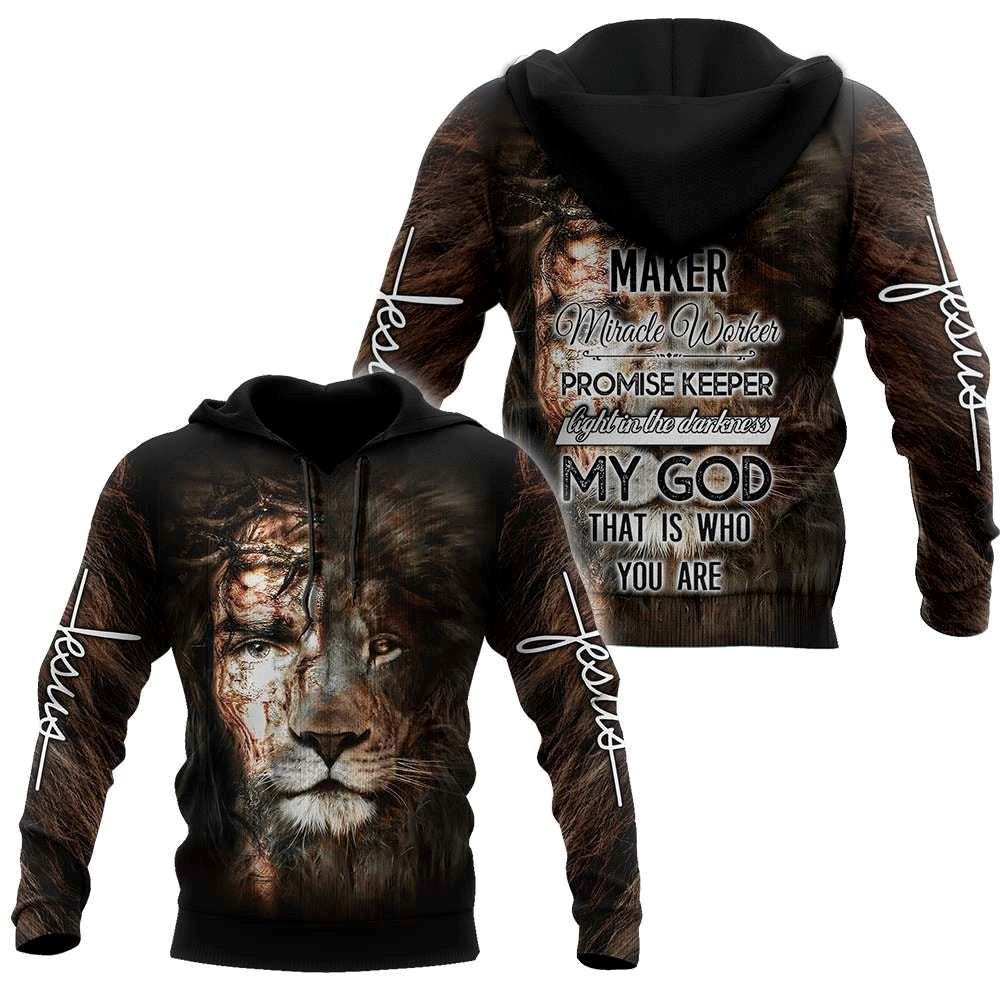 Way Maker, Miracle Worker Light In The Darkness God 3D Hoodie For Man And Women, Jesus Printed 3D Hoodie