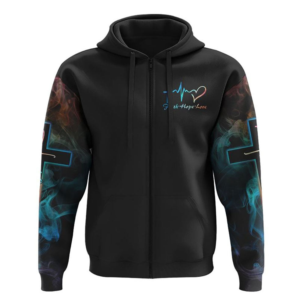 Way Maker Miracle Worker Lion Cross Light Colorful All Over Print 3D Hoodie, Christian Hoodie, Christian Sweatshirt, Bible Verse Shirt