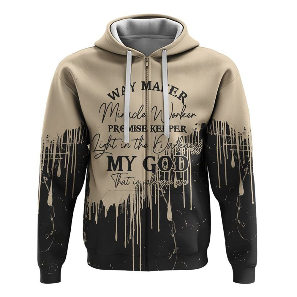 Way Maker Miracle Worker Melt All Over Print 3D Hoodie, Christian Hoodie, Christian Sweatshirt, Bible Verse Shirt
