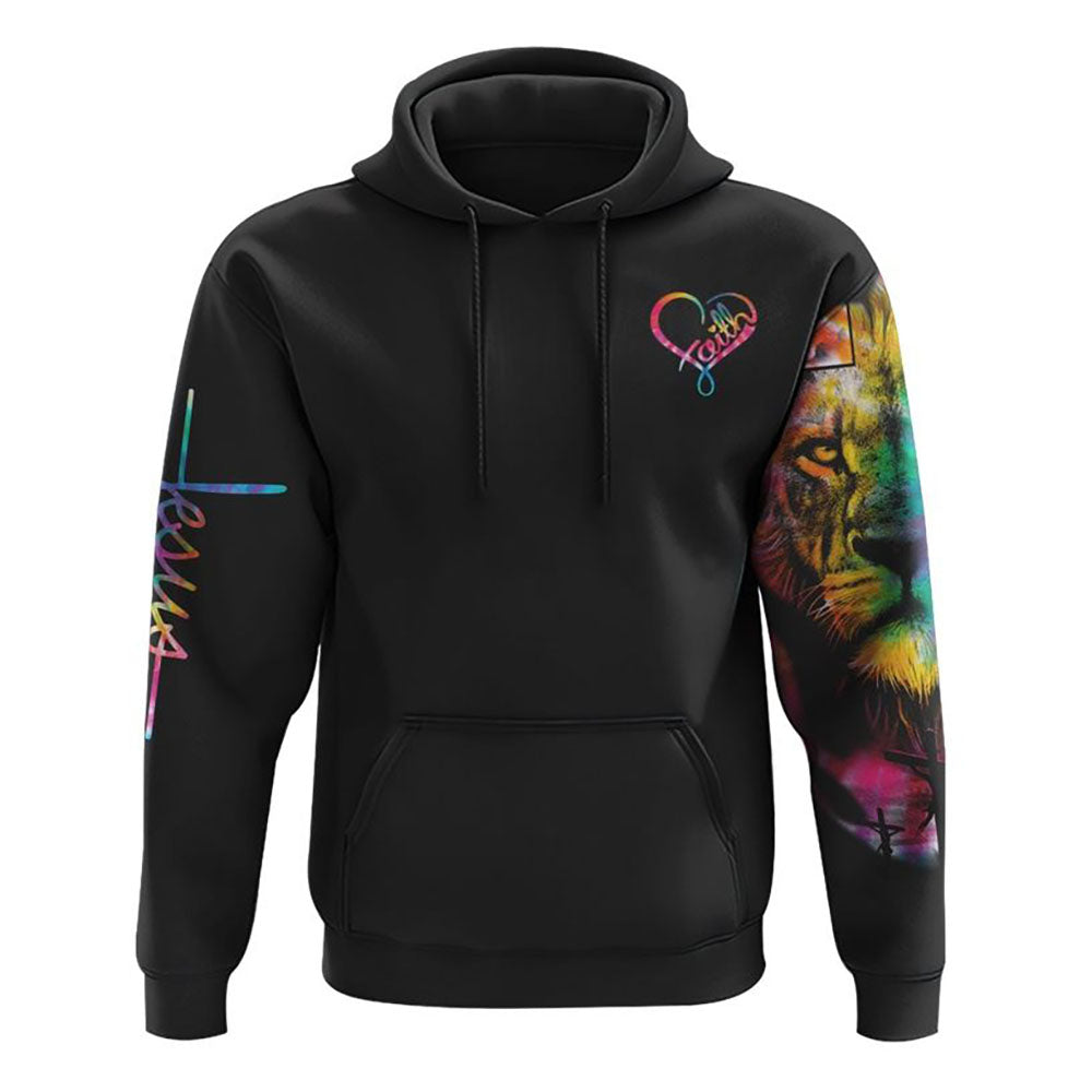 Way Maker Miracle Worker Promise Keeper Life In The Darkness Colorful Lion Wings All Over Print 3D Hoodie, Christian Hoodie, Bible Verse Shirt