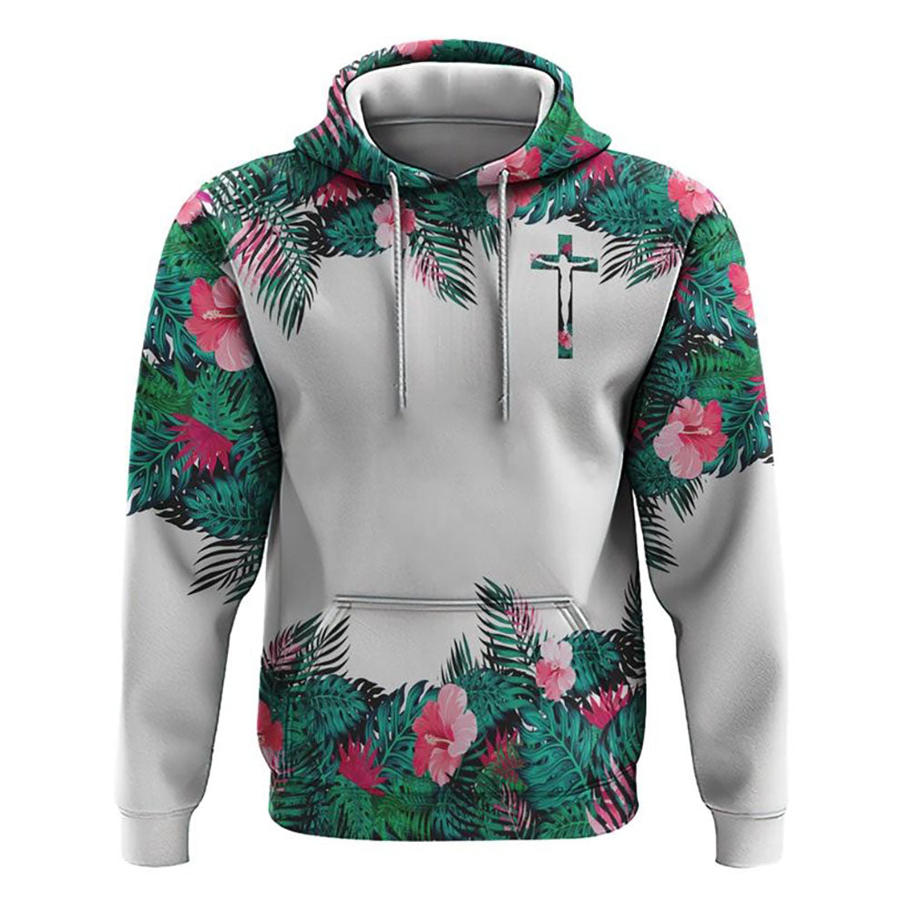 Way Maker Miracle Worker Promise Keeper Tropical All Over Print 3D Hoodie, Christian Hoodie, Christian Sweatshirt, Bible Verse Shirt