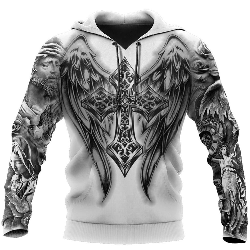 Wings Of God Gothic Vibe God 3D Hoodie For Man And Women, Jesus Printed 3D Hoodie