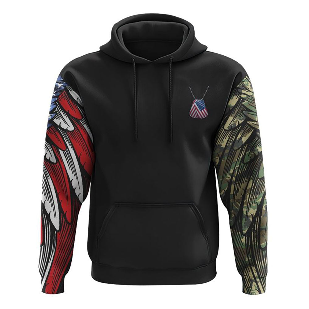 Wings Veteran American Flag Cross Smoke All Over Print 3D Hoodie, Christian Hoodie, Christian Sweatshirt, Bible Verse Shirt