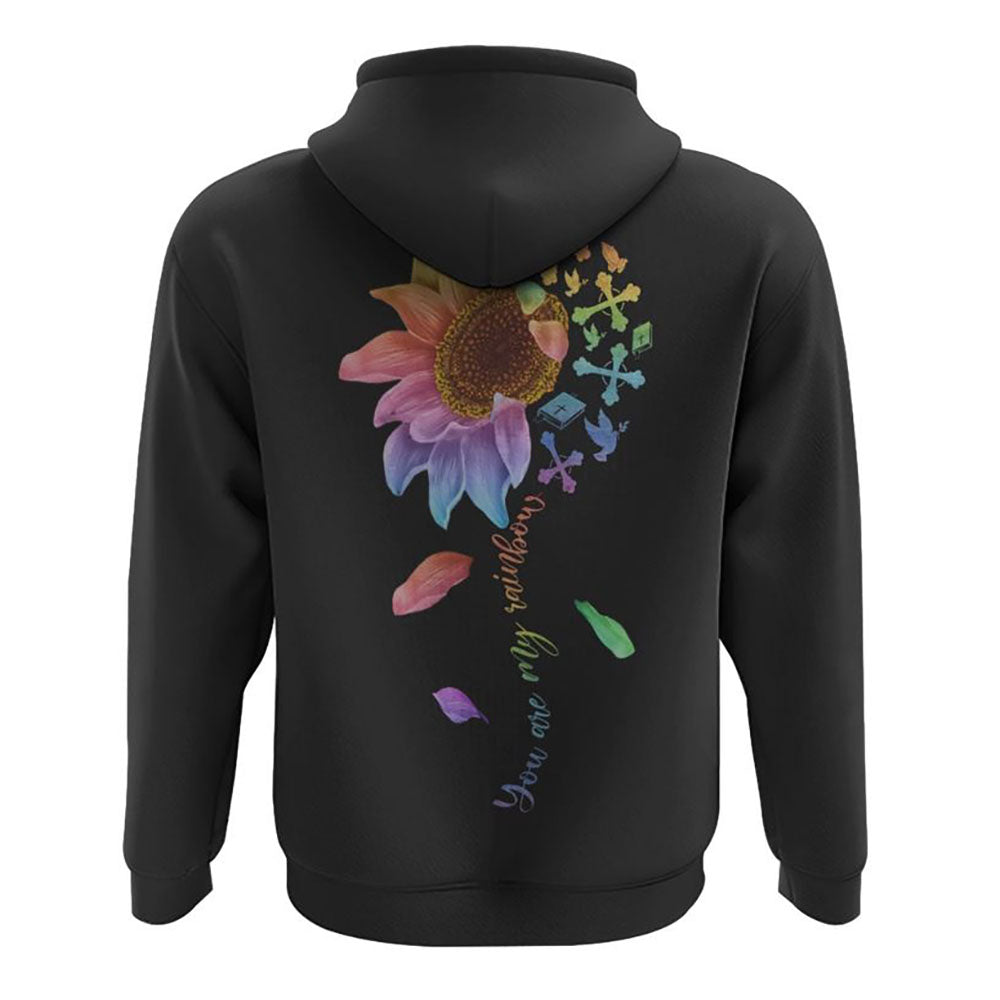 You'Re My Rainbow Cross Faith All Over Print 3D Hoodie, Christian Hoodie, Christian Sweatshirt, Bible Verse Shirt