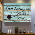 Couple bird drawing, Blue background, God knew my heart needed you - Jesus Landscape Canvas Prints, Wall Art