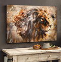 Wonderful lion and Jesus Landscape Canvas Prints - Wall Art
