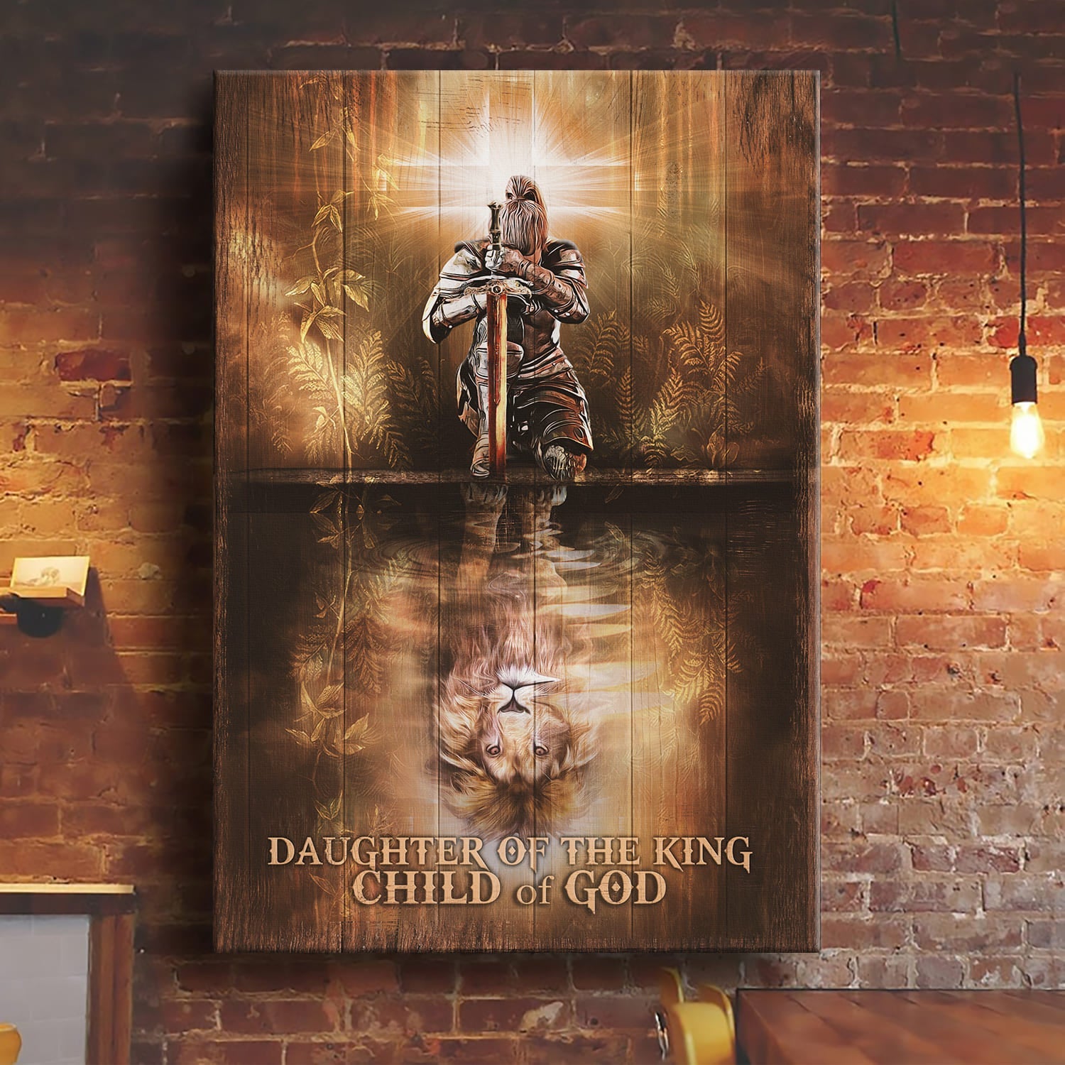 Woman warrior, Lion of Judah, Daughter of the king, child of God - Jesus Portrait Canvas Prints, Wall Art